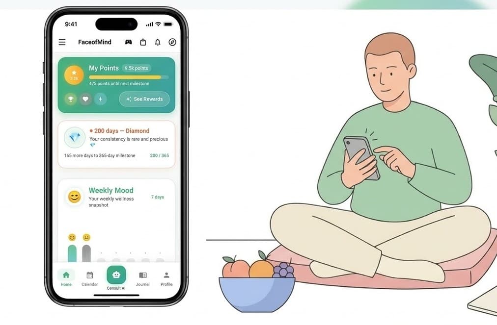 FaceofMind mobile app preview