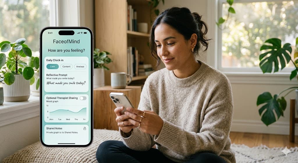 FaceofMind wellness app preview